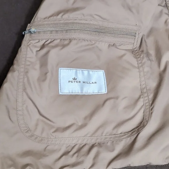 Peter Millar Essex Quilted Vest Pebble Beach Embroidered Logo Size XXL In Brown